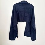 Soft Goat Brushed Alpaca Blend Wool Scarf Wrap Navy Blue Photo 3
