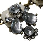 Vintage Milk Glass Bib Necklace Statement Jewelry Mid Century Modern MCM u Gold Photo 1