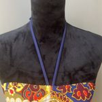 J.Crew  70’s print halter style swim top size large Photo 3