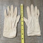 Christian Dior Rare 60s Vintage  Leather Gloves Silk Lined Sz Small Ivory Cream Photo 9