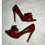 Valentino Red Heels With Cute Classy Bow Size 37.5 /US 7 Photo 0
