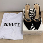 Schutz  Nobuck Black Rhinestone Heel - 8.5 Photo 0