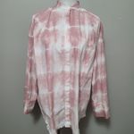 ZARA  pink tie dye oversized raw hem button down size xs Photo 2