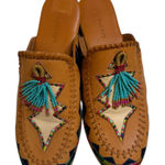 Farm Rio  | Tan Beaded Leather Mules Photo 0