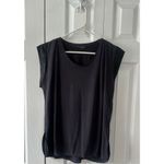 ZARA  Oversized Tee with Faux Leather Shoulder Details Small Photo 1
