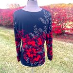 Venus  Red and Black Buttoned Long Sleeve Top Photo 5