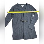 Ellen Tracy Tunic Sweater 100% Merino Wool Cardigan Women Gray Long Sleeve Belt Photo 5