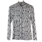 Aritzia NWT  Babaton Larry Grey Snakeprint Long Sleeve Top Sz S Photo 1