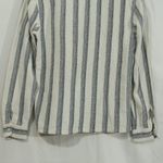 ZARA Striped Button Up Shirt Small Beige gray Long Sleeve Casual Morocco Photo 7