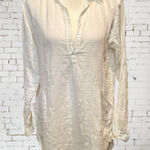 CP Shades  White Cotton Dress/Tunic Top Long Sleeves‎ Pockets Size Small Gauze Photo 0