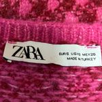 ZARA  Pink Wool Plaid Checkered Crochet Knit Square Neck Crop Sweater Tank Top S Photo 3