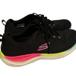 Skechers Womens Ultra Groove Black Lite Weight Lace Up Sneaker Shoes Size 8.5 Photo 1