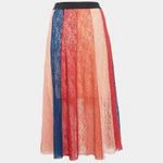 Maje  Jupiter Panelled Lace Skirt In Multicolor Size Small (1) Photo 2