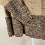 Liz Claiborne Size Medium Neutral Colorblock Stripe Crewneck Sweater Textured Photo 2