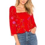 Lovers + Friends Smocked Faye Floral Puff Sleeve Top Photo 0