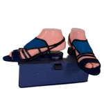 Pour La Victoire  "ESTELLE" TURQUOISE & NAVY BLUE W/ BLACK SUEDE SANDALS NIB (6) Photo 6