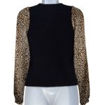 BAILEY 44 Black Thick Ribbed V-Neck Top Animal Print Long Sleeves NWOT Size S Photo 4