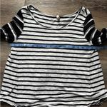 We The Free  Raw Hem Striped Long Sleeve Top M Photo 3