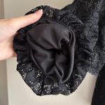Laundry by Shelli Segal  Black Lace Ruffle Balloon Sleeve Blouse, Size Large Photo 6