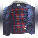 Ruff Hewn Coat Girls Size Medium Navy Blue Barn Chore Coat Button Down Rugged Photo 2