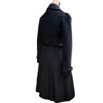 Burberry  Prorsum Cotton Blend Long Pleated Black Double Breasted Trench Coat 38 Photo 7