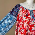 THE PIONEER WOMAN | Colorful Boat Neck Mixed Floral Print Tunic Top Sz L Red Size L Photo 4