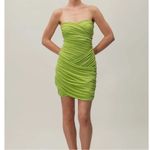 Baobab Irene Mini Dress Small Green Strapless Shimmer Bodycon Party Photo 1