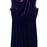 Danny & Nicole  fit and flare cocktail purple velour dress Knee semi formal Photo 0