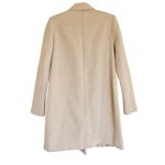 ZARA  Women's XS Double Breasted Mid Length Coat Oatmeal Peacoat Photo 3