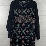 Victoria Jones Vintage Beaded Mock Neck Tunic Sweater Size M Photo 0