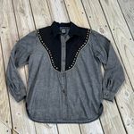 IB Diffusion Women's Vintage Western Shirt Grey And Black Size 8 Gray Photo 0
