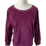 Suzie Kondi The Samos Burgundy Velour‎ Velvet Sweatshirt Pullover Athleisure Med Red Photo 0