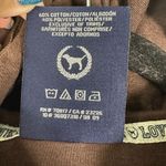 Victoria's Secret  Pink Y2K Peace Sign Brown Zip Up Sweater Size Medium Photo 3