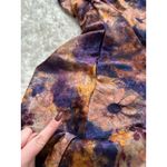 Fore Boutique Satin Purple Gold Floral Maxi Dress Strapless Open Cowl Back Photo 6