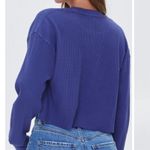 Forever 21  Purple Butterfly Waffle Knit Butterfly Graphic Cropped Tee Sz S‎ Photo 1