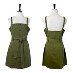 Storia Utility Dress A-line Pockets Button Front Olive Green Women’s Size Large Photo 12