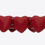 Saint Laurent Elastic Heart bracelet in Metal Enamel and Cotton Photo 0