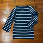 Reformation  Junia Knit Tee Shirt Dress Nautical Navy/White Stripe - Size Small Photo 7