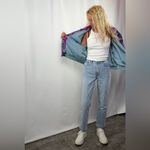 Petite Sophisticate Vintage 90's  100% Silk Full Zip Jacket in Blue Size Small Photo 3