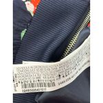 Zara Basic Floral Bomber Jacket Size XS Navy Blue Orange Green Flowers Photo 7