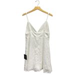 Lulus  Plunge Neck Sleeveless Floral Jacquard Babydoll Dress White size Large NWT Photo 2