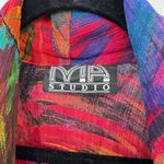 MA Studio Wrap Top Womens L/XL Multicolor Abstract Print Vintage 90s Art to Wear Red Size L Photo 3