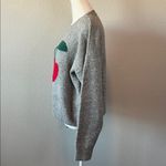 Anthropologie Luna Ivy Cherry Print Sweater Gray Size Smal Photo 3