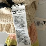 Billabong Womens Seeing Stripes Sweater Chunky Knit Cropped Cotton Pink Beige S Photo 3