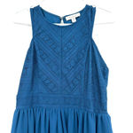 Francesca's size medium blue sleeveless dress rear zip crochet‎ lace bodice Photo 2