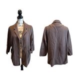 Quince Organic Cotton Knit Cardigan Blazer Brown Size Large Open Front Pockets Photo 10