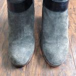 Coclico • suede ankle boots grey leather harness strap stacked high heel bootie Size 7.5 Photo 3