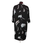 1. State Black Long Duster Jacket M Formal Lined Kimono style Floral Cover up Photo 2