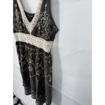 Mlle Gabrielle  Y2K Embroidered Mini Dress Women L Brown Romantic Cottagecore Photo 6