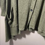 Boutique comfy USA Olive Green ribbed Women's sweater pocket Cardigan Top medium Photo 2